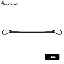 【松果戶外】Forest Outdoor｜彈性繩勾 30cm (雙勾含葫蘆扣) 黑色/軍綠色